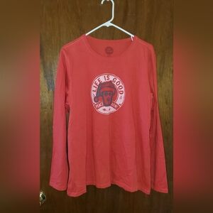 Life is Good  Red Long Sleeve Shirt Sz Xl